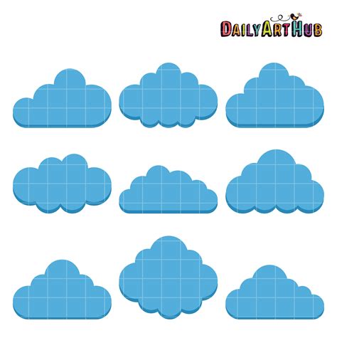 Cloud Shapes Clip Art Set – Daily Art Hub – Free Clip Art Everyday