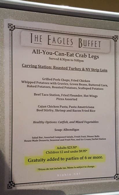 AYCE at Eagles Buffet (Seafood Night versus AYCE Crab Legs).