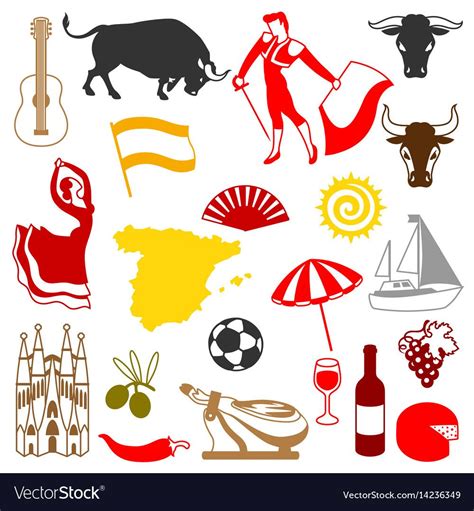 Spain icons set. Spanish traditional symbols and objects. Download a Free Preview or High ...