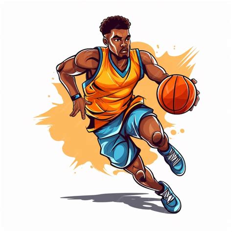 Premium Photo | Basketball 2d cartoon vector illustration on white background