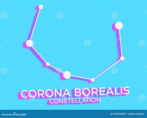 Corona Borealis Constellation, Vector Illustration With The Names Of Basic Stars | CartoonDealer ...