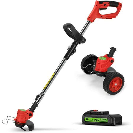 Cordless Weed Eater Grass Trimmer,21V 2Ah Li-Ion Battery Powered Weed ...