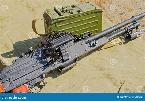 PK Machine gun stock photo. Image of ammunition, kalashnikov - 102749794