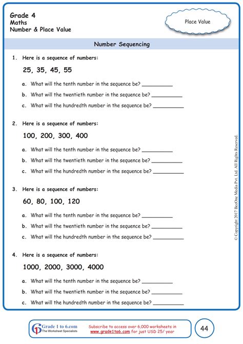 Number Patterns Worksheets Year 6 - Worksheets For Kindergarten