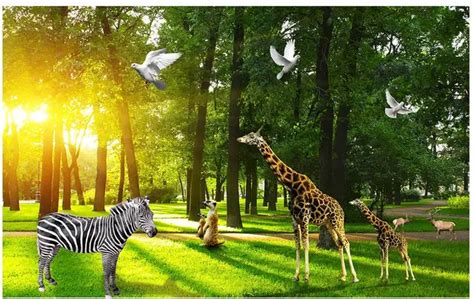 3d photo wallpaper custom 3d murals wallpaper mural Animals wall The ...