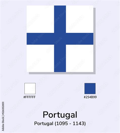 Vecteur Stock Vector Illustration of Portugal (1095 - 1143) flag ...