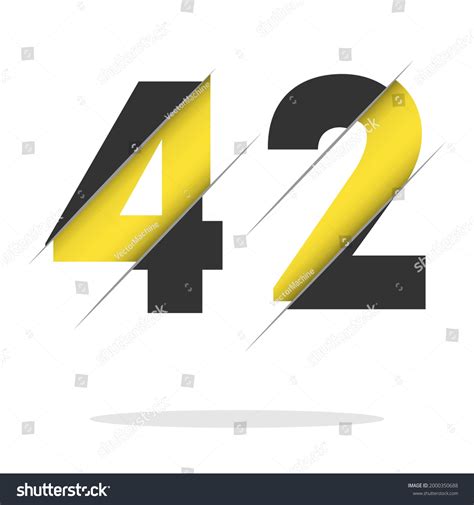 42 Number Logo Design Creative Cut Stock Vector (Royalty Free ...