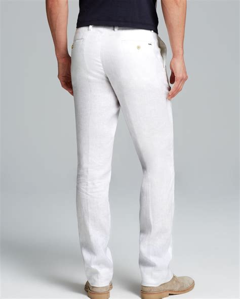 Michael Kors Linen Modern Fit Pants in White for Men - Lyst