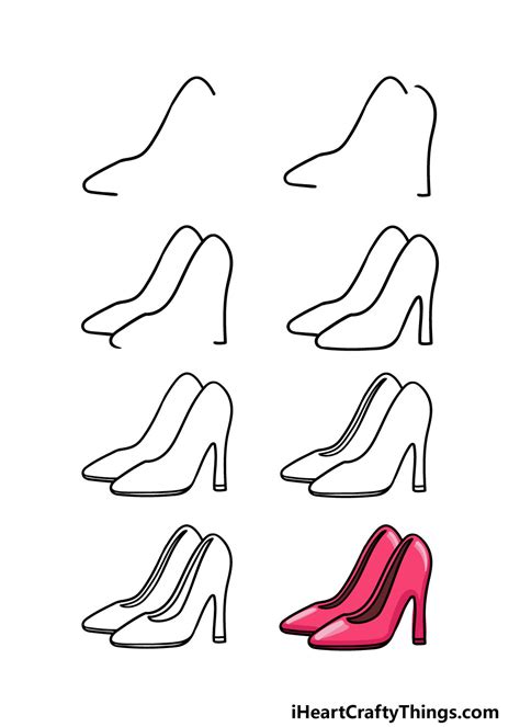 How To Draw A High Heel Shoe Easy Drawings | vlr.eng.br