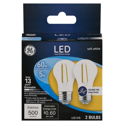 Save on GE LED Ceiling Fan Clear Finish Bulbs Soft White Dimmable 60w Order Online Delivery | GIANT