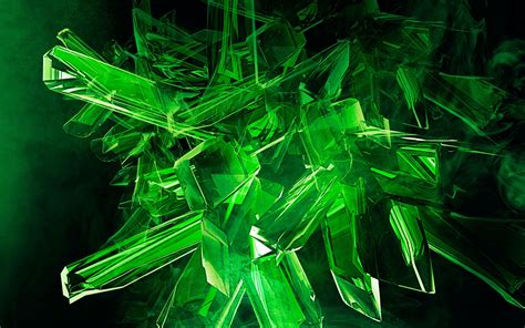 digital Art, Abstract, Green, Crystal Wallpapers HD / Desktop and Mobile Backgrounds