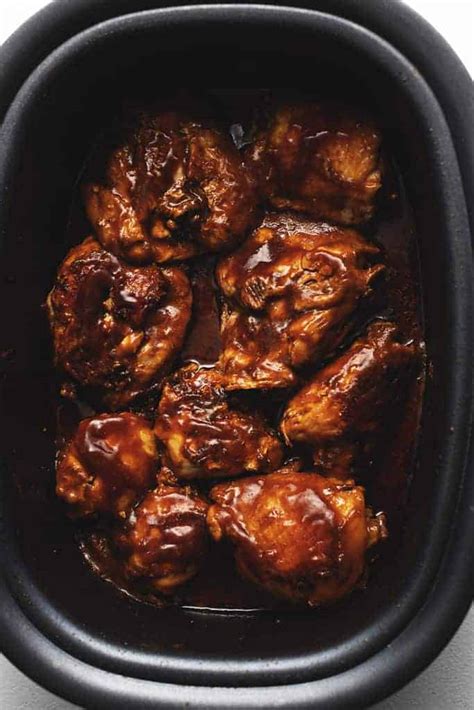 Crock Pot BBQ Chicken Thighs • Low Carb with Jennifer