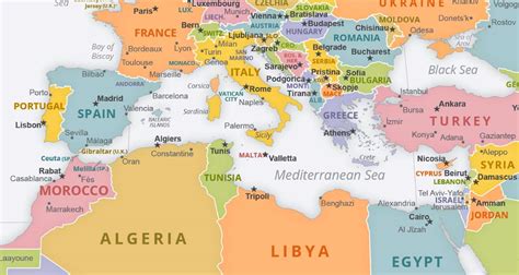 Mediterranean Sea political map - Ontheworldmap.com