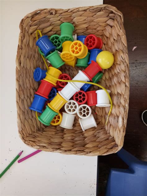 Big cotton reel threading, good basic threading activity for young ones. | Practical life ...