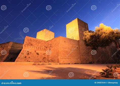 Castle of Bari, Italy stock photo. Image of illuminated - 29007644