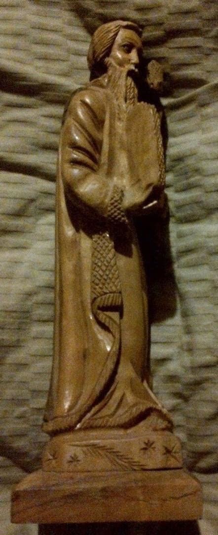 Vintage Moses Ten Commandments Statue Carved Olive Wood Wonderful Details | #1815407975