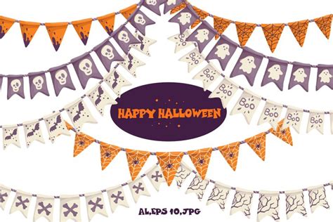 Set of holiday flags for Halloween.