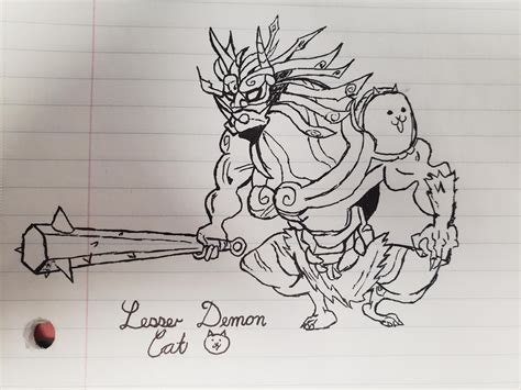 [Fan-Made] The first Uber I've drawn: Lesser Demon Cat! : r/battlecats