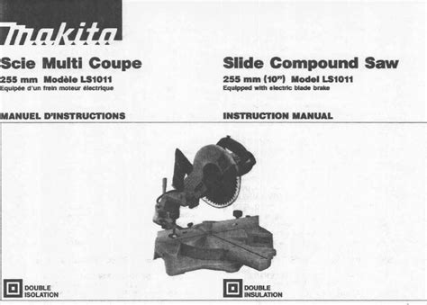 Makita LS1011 User Manual MITER SAW Manuals And Guides 1710033L