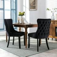 Modern Dining Chairs with Armrest Set of 4, Tufted Upholstered Dining Chairs with Nailhead Trim ...
