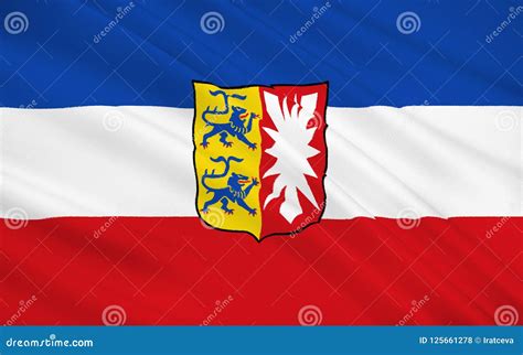 Flag of Schleswig-Holstein is the Northernmost of the 16 States Stock ...