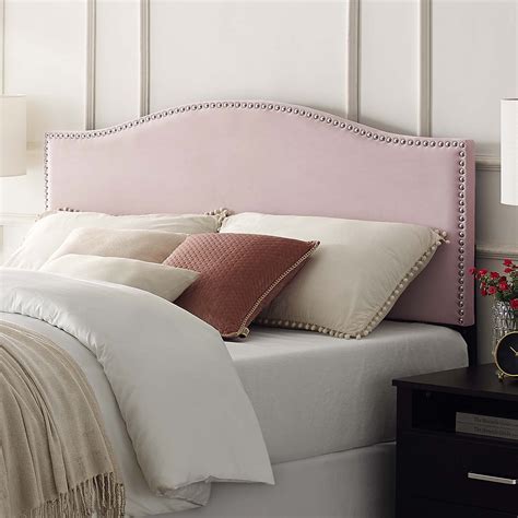 Basic Radius Upholstered Headboard, Blush Velvet, King/Cal King - Walmart.com