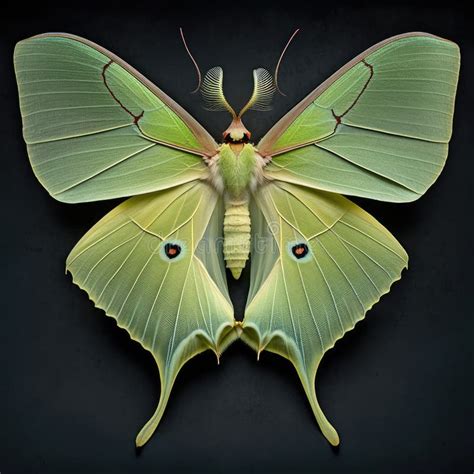 Luna Moth Actias Luna Butterfly. Beautiful Butterfly in Wildlife. Isolate on White Background ...