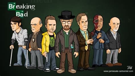 Breaking Bad Cartoon Characters | Jamie Sale Cartoonist