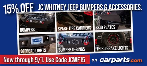 15% off JC Whitney Jeep Wrangler & Gladiator Bumpers and Accessories ...