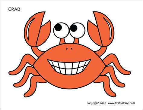 Crab | Free Printable Templates & Coloring Pages | FirstPalette.com