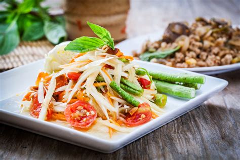 Green Papaya Salad with Dried Shrimp (Som Tum) | Asian Inspirations