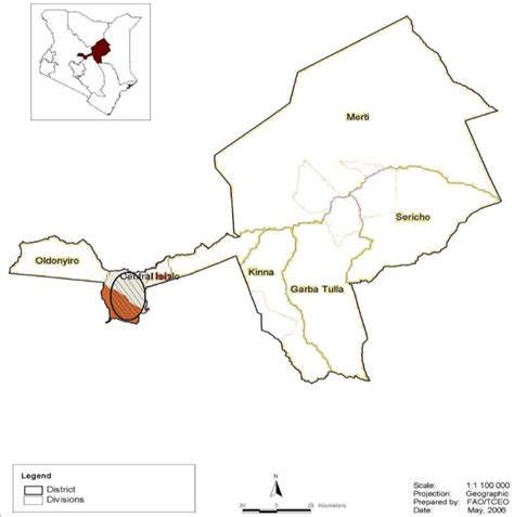 A Map of Isiolo County showing (Circled region is Isiolo Sub-County ...