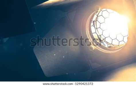 Professional Orange Studio Spotlight Hanging On Stock Photo 1290421372 ...