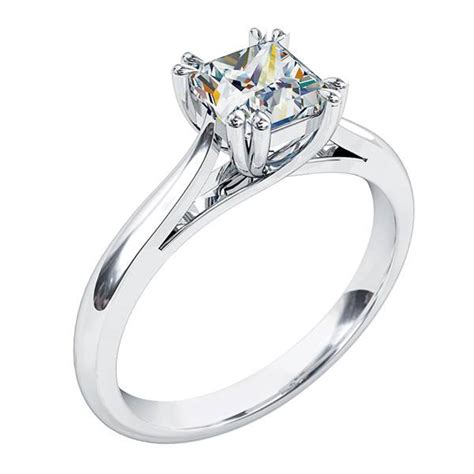 Asscher cut diamond solitaire engagement ring - Andrew Mazzone