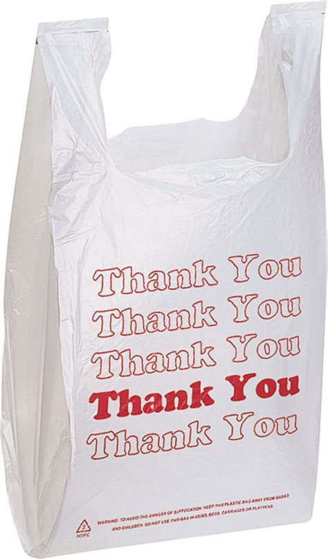 Plastic Bags Grocery Thank You 1000 T-Shirt Supermarket 11 ½ x 6 x 21" Shopping | eBay