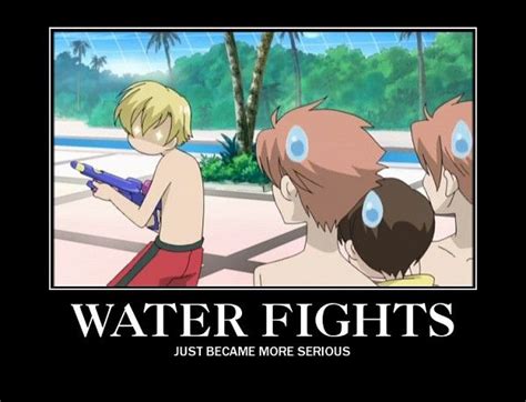 Water Fight Demotivational | Ouran high school host club funny, Ouran high school host club ...