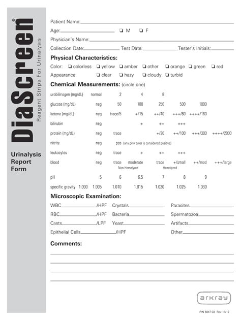 Printable Urinalysis Forms - Fill Online, Printable, Fillable, Blank | pdfFiller