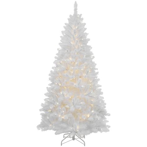 7.5' Pre-Lit Iridescent White Alaskan Pine Artificial Christmas Tree - Clear Lights | Christmas ...