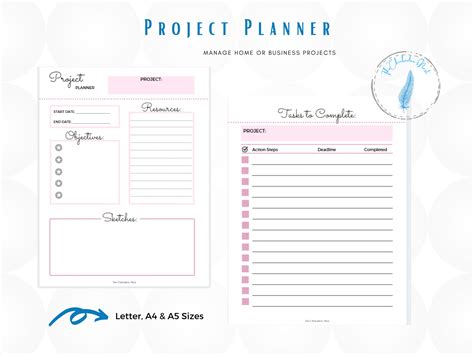 Project Planner Pink Project Planner Pink Planner Home Project Planner ...