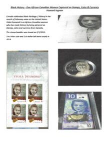 Black History – Viola Desmond stamp coin currency – American Topical Association