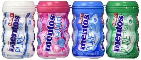 Mentos Sugar Free Gum Variety Bundle - 4 Items - (1) Bubble Fresh Cotton Candy (45 Pieces), (1 ...