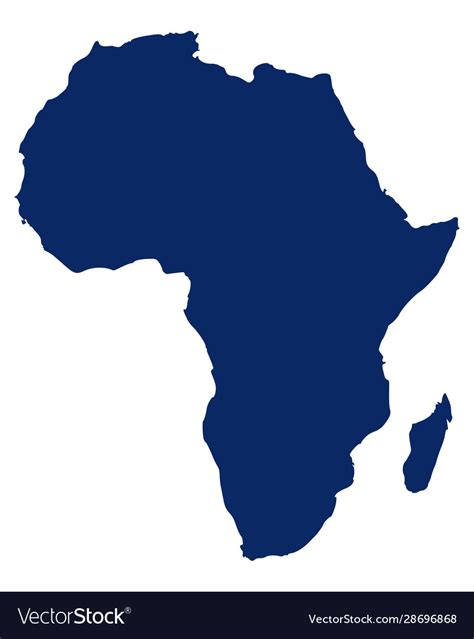 Map africa in blue colour Royalty Free Vector Image