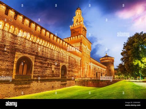 Milan, Italy - Sforza Castle (Castello Sforzesco) with beautiful ...