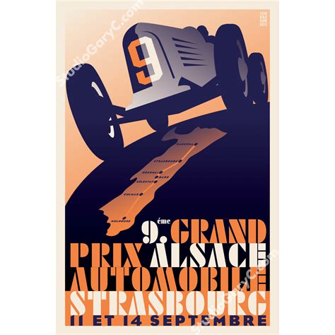 1920's Strasbourg Grand Prix Poster - Studio Gary C