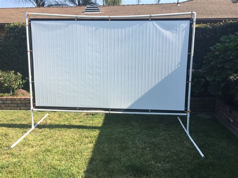 120" projector screen with PVC frame. | Projector screen diy, Outdoor projector screen diy, Diy ...