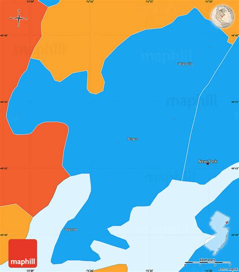 Political Simple Map of Hudson County