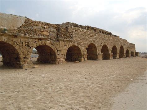 Caesarea Maritima - The Aqueduct, which provided an abundant supply of water, was built in the ...