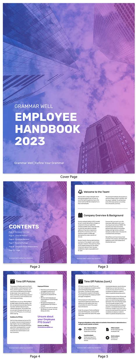 Employee Handbook Cover Page Design