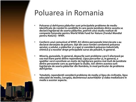 PPT - Poluarea in Romania Poluarea Lugojului Poluarea apei Poluarea fonica Poluarea solului ...