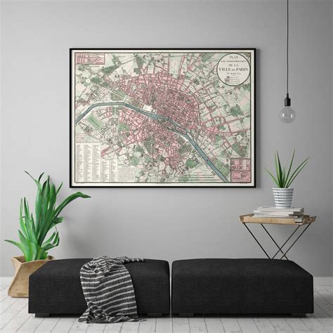 Paris Map Paris Poster Paris Map Print Paris Art Paris - Etsy